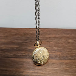 Estee Lauder Gold Tone Compact Pendant | Antique & Vintage | Moonee Ponds Antiques | Australia Wide Delivery