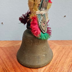 Vintage Cow Or Goat Brass Bell & Fringed Leather Strap | Antique & Vintage | Moonee Ponds Antiques | Australia Wide Delivery