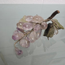 Vintage Cluster Of Amethyst & Jade Grapes & Leaves