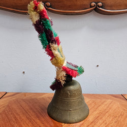 Vintage Cow Or Goat Brass Bell & Fringed Leather Strap | Antique & Vintage | Moonee Ponds Antiques | Australia Wide Delivery