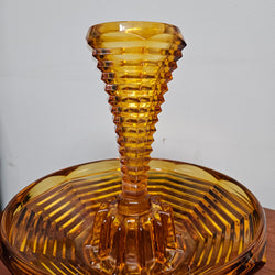 Art Deco Amber Glass Float Bowl