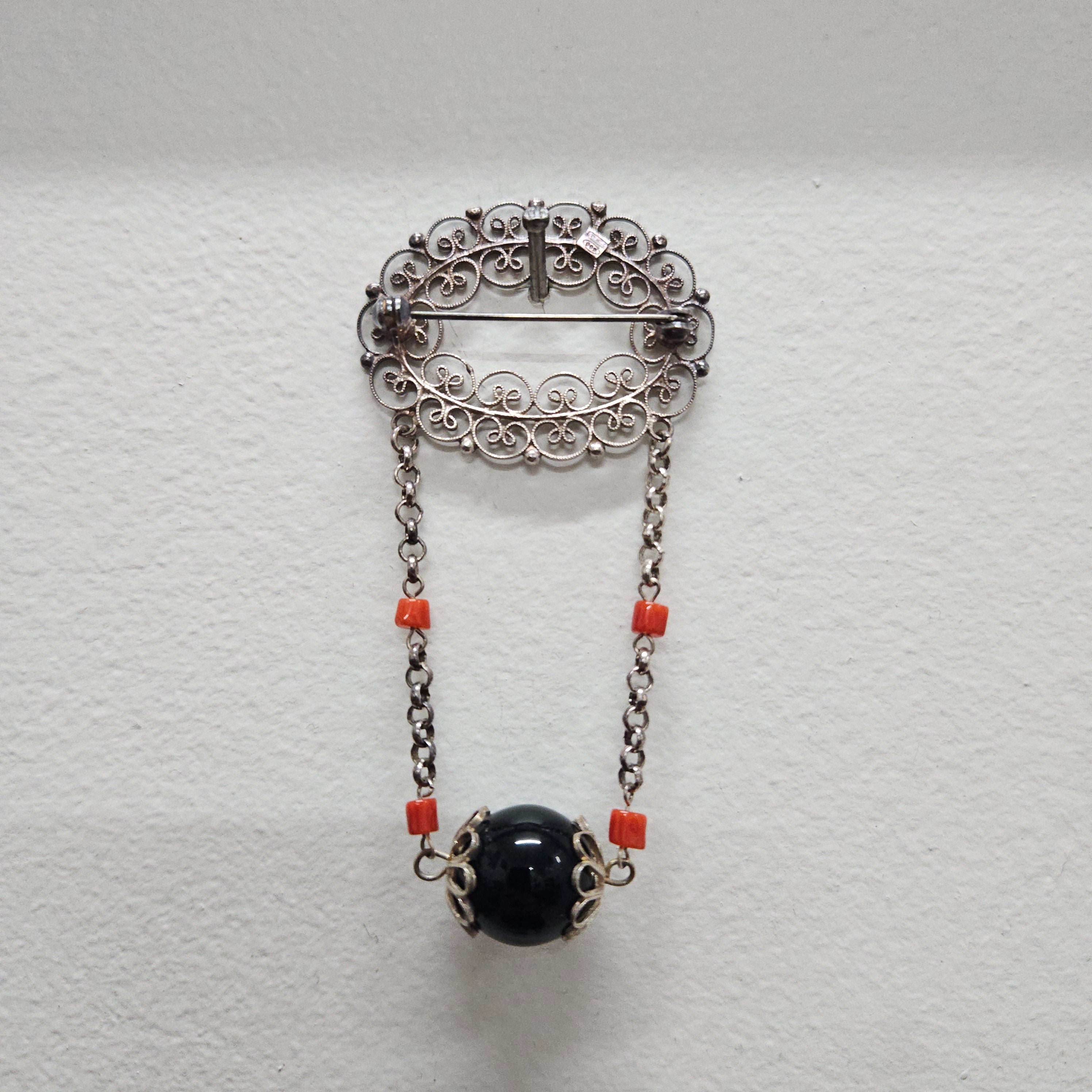 Silver Filigree And Bead Brooch | Antique & Vintage | Moonee Ponds Antiques | Australia Wide Delivery