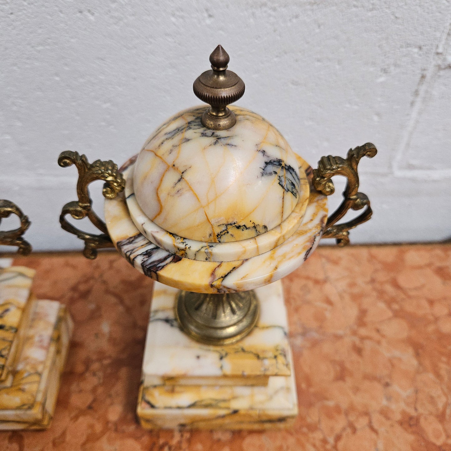 Elegant French Marble & Gilt Brass Cassolettes