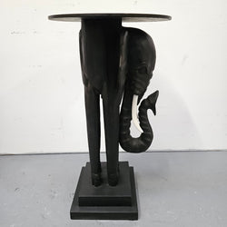Unusual Hand Carved Ebonized Timber Elephant Side Table | Antique & Vintage | Moonee Ponds Antiques | Australia Wide Delivery