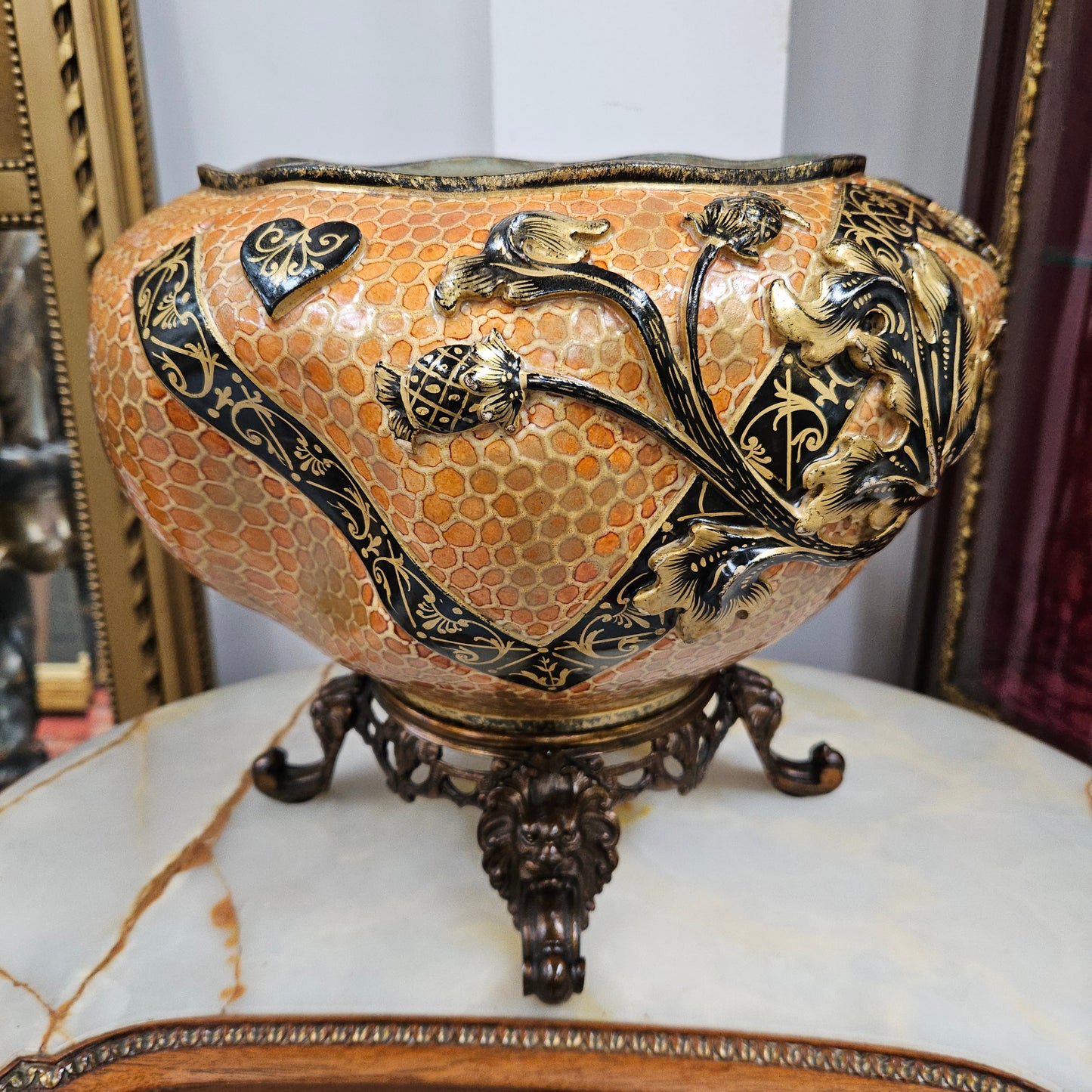 Meiji Period Satsuma Hand Painted Jardinière