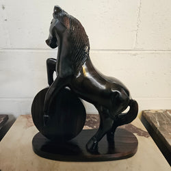 Vintage Carved Blackbean Timber Horse Figure | Antique & Vintage | Moonee Ponds Antiques | Australia Wide Delivery