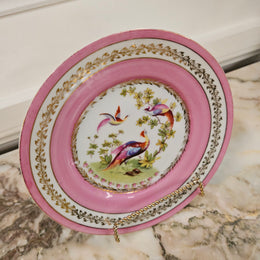 Antique Porcelain Pink/Gilt Plate
