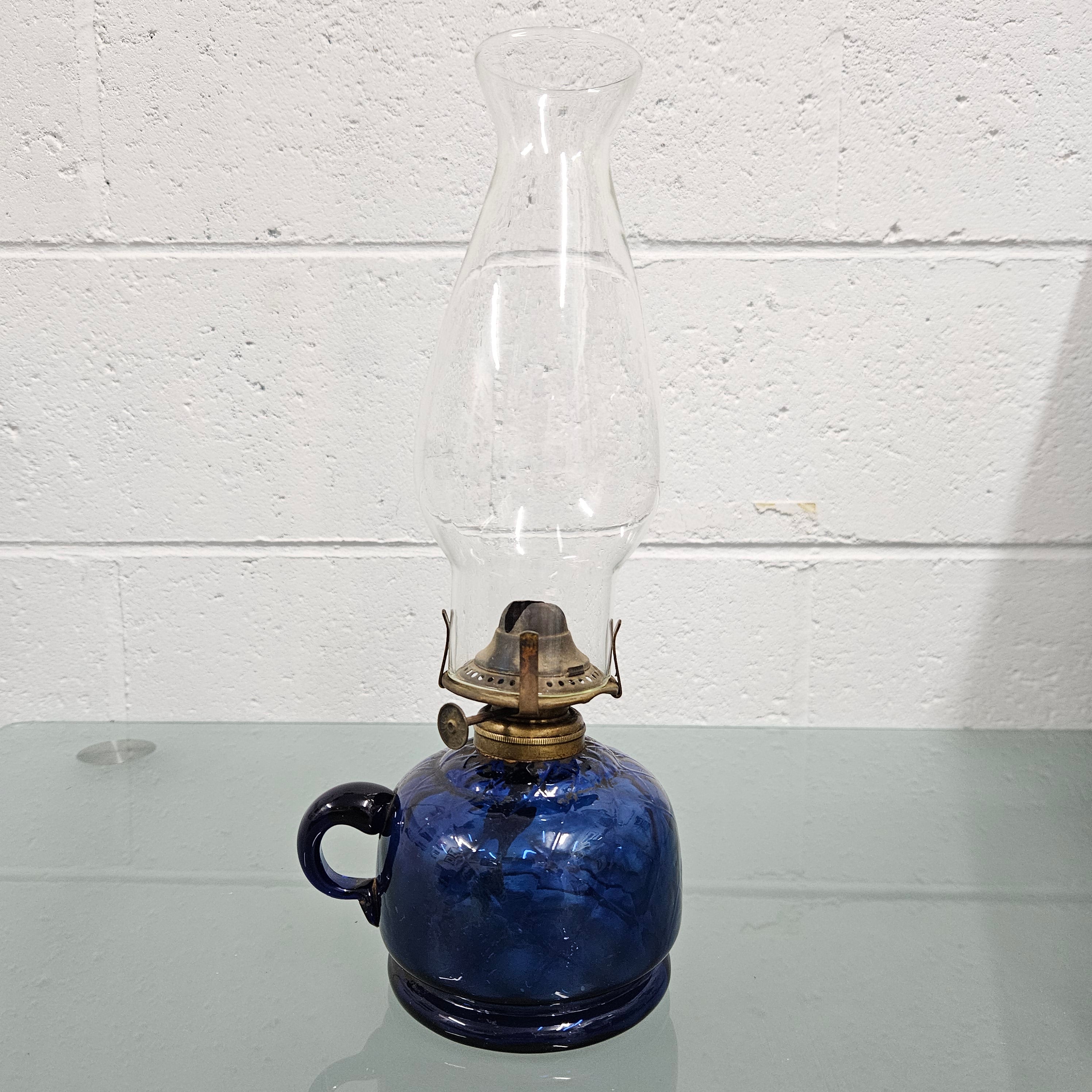 Antique Bristol Glass Finger Lamp