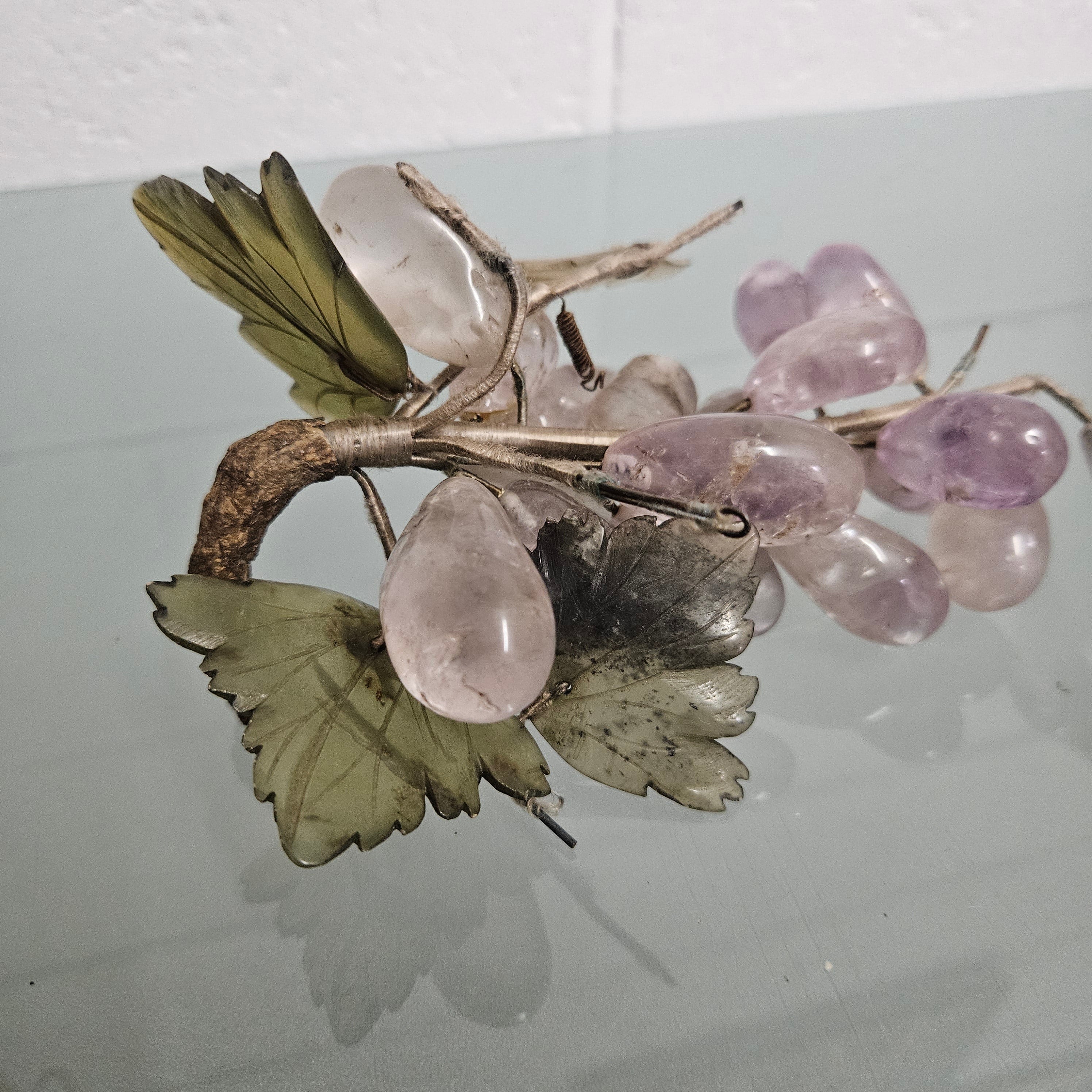 Vintage Cluster Of Amethyst & Jade Grapes & Leaves | Antique & Vintage | Moonee Ponds Antiques | Australia Wide Delivery