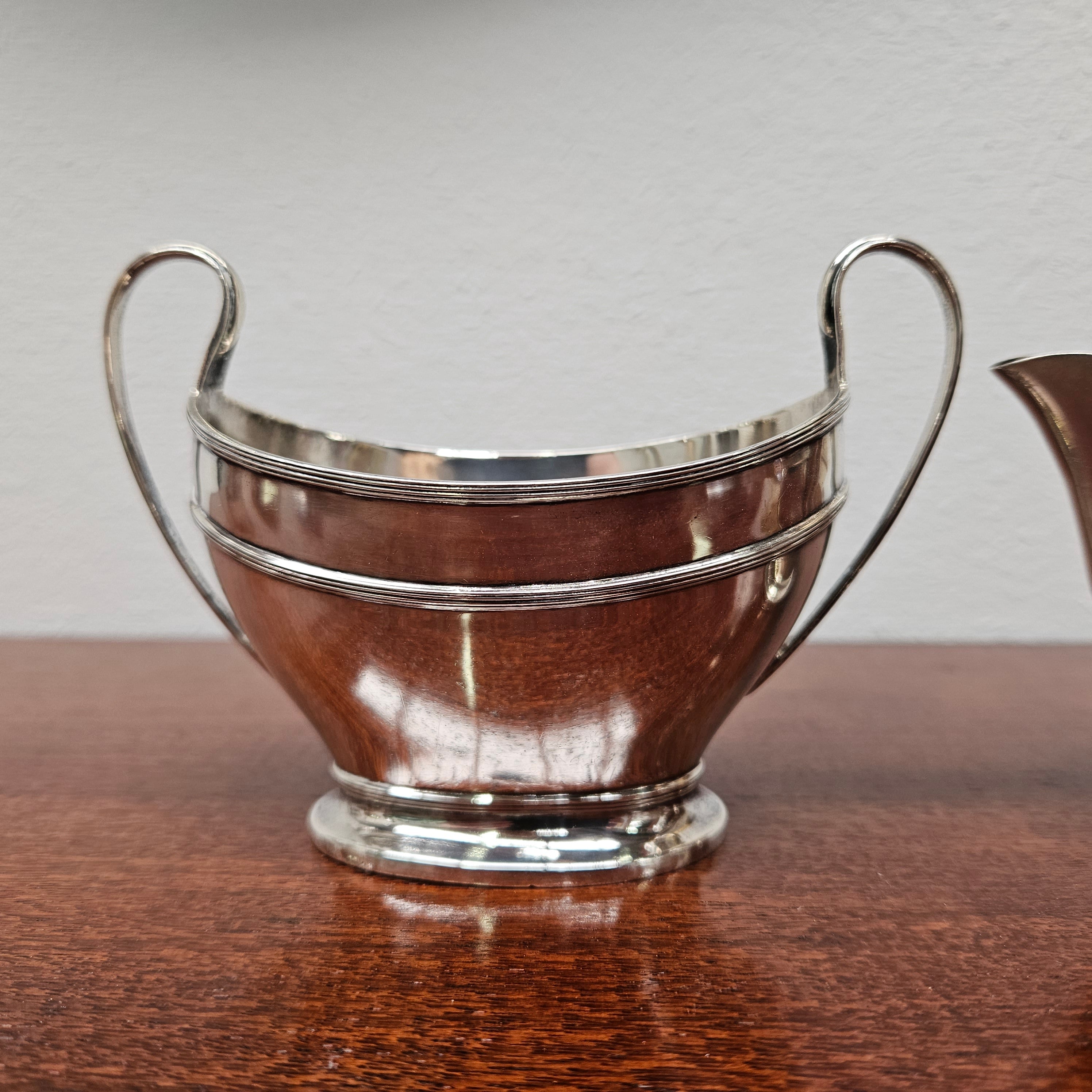 Art Deco Sterling Silver Birmingham Sugar & Creamer Set