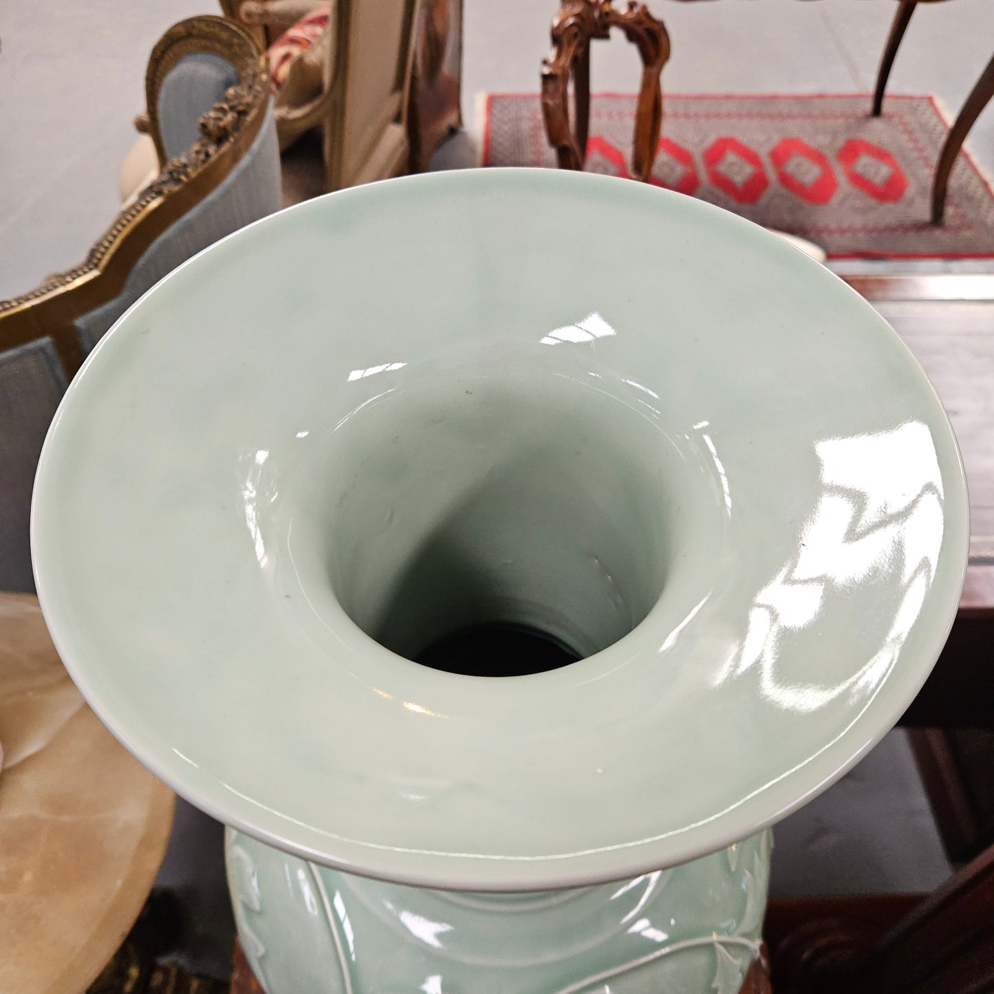 Vintage Large Celadon Vase