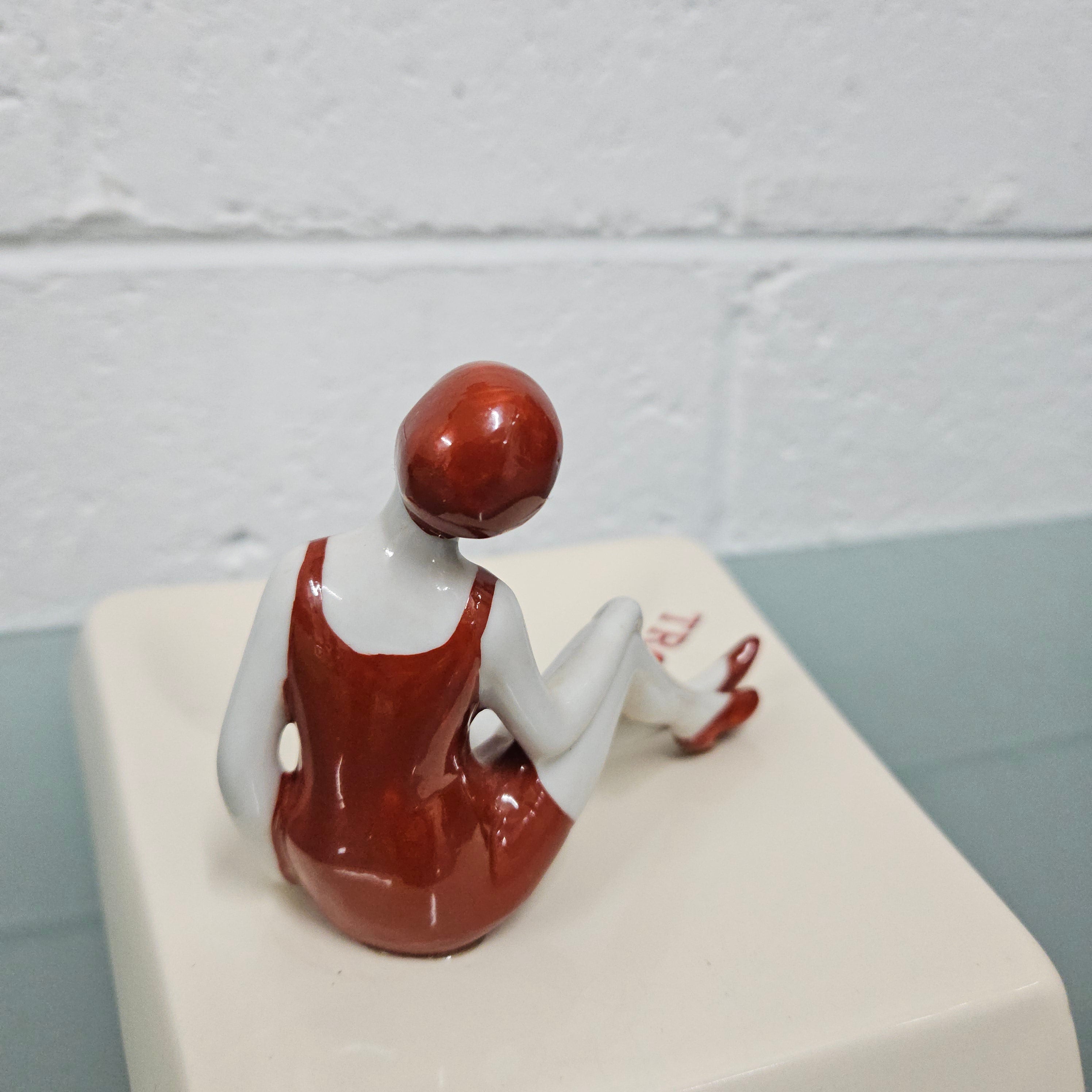 Vintage Souvenir Trouville Normandy France With Female Figurine | Antique & Vintage | Moonee Ponds Antiques | Australia Wide Delivery