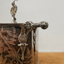Victorian Hexagonal Silver Plated Biscuit Barrel
