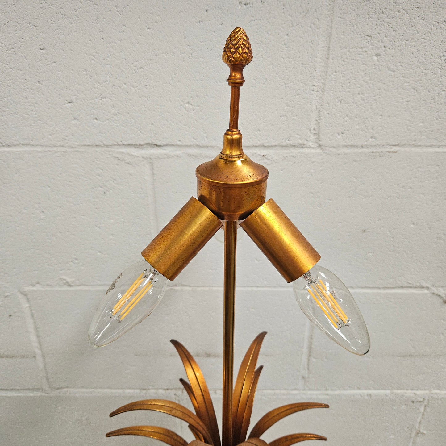 Vintage Designer Gilt Brass Table Lamp By Maison Charles for Boulanger