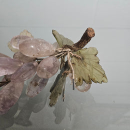 Vintage Cluster Of Amethyst & Jade Grapes & Leaves
