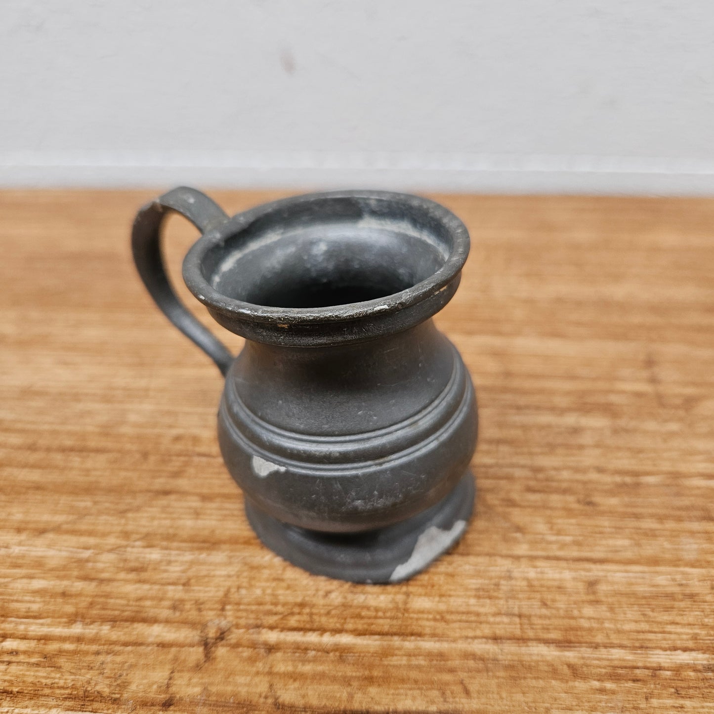 Antique Miniature Pewter Tankard