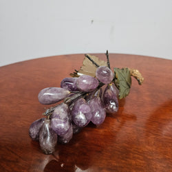 Vintage Cluster Of Amethyst And Jade Grapes And Leaves