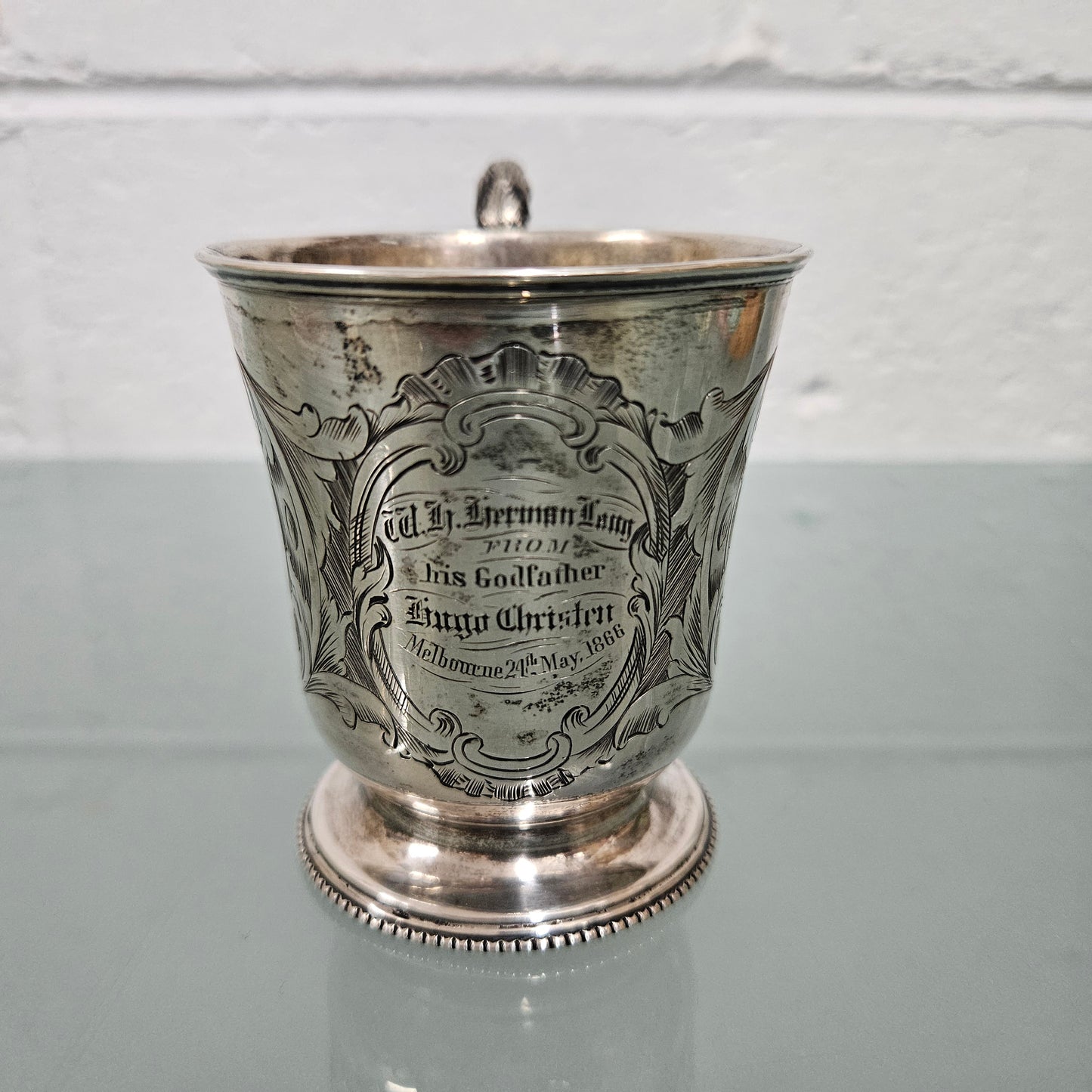 Engraved Sterling Silver Cup
