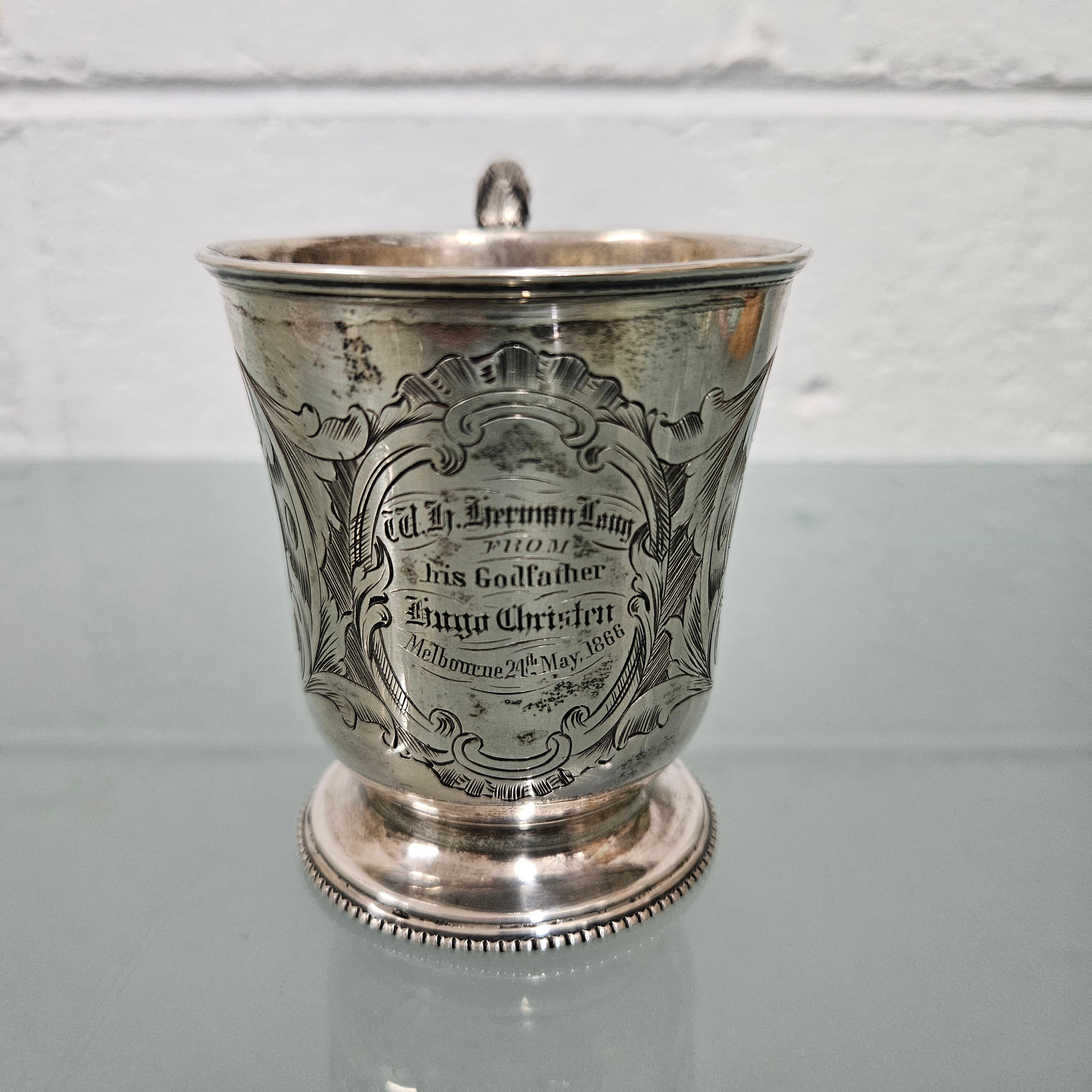 Engraved Sterling Silver Cup | Antique & Vintage | Moonee Ponds Antiques | Australia Wide Delivery