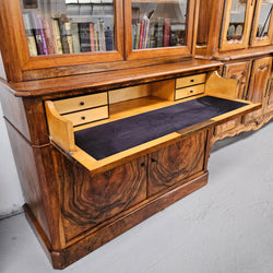 19th Century French Figured Walnut Two Door Bookcase Secretaire | Antique & Vintage | Moonee Ponds Antiques | Australia Wide Delivery