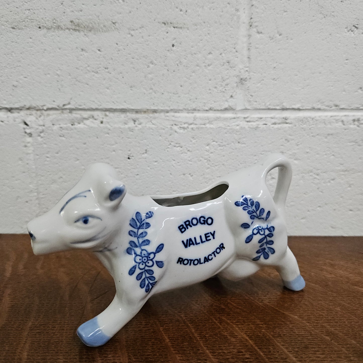 Vintage Blue/White Cow Cream Jug