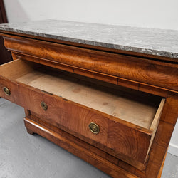 Stunning French 18th Century Elm Commode With Superb Original Grey Marble | Antique & Vintage | Moonee Ponds Antiques | Australia Wide Delivery