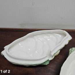 Vintage Italian Hand painted Majolica Fish Covered Dish