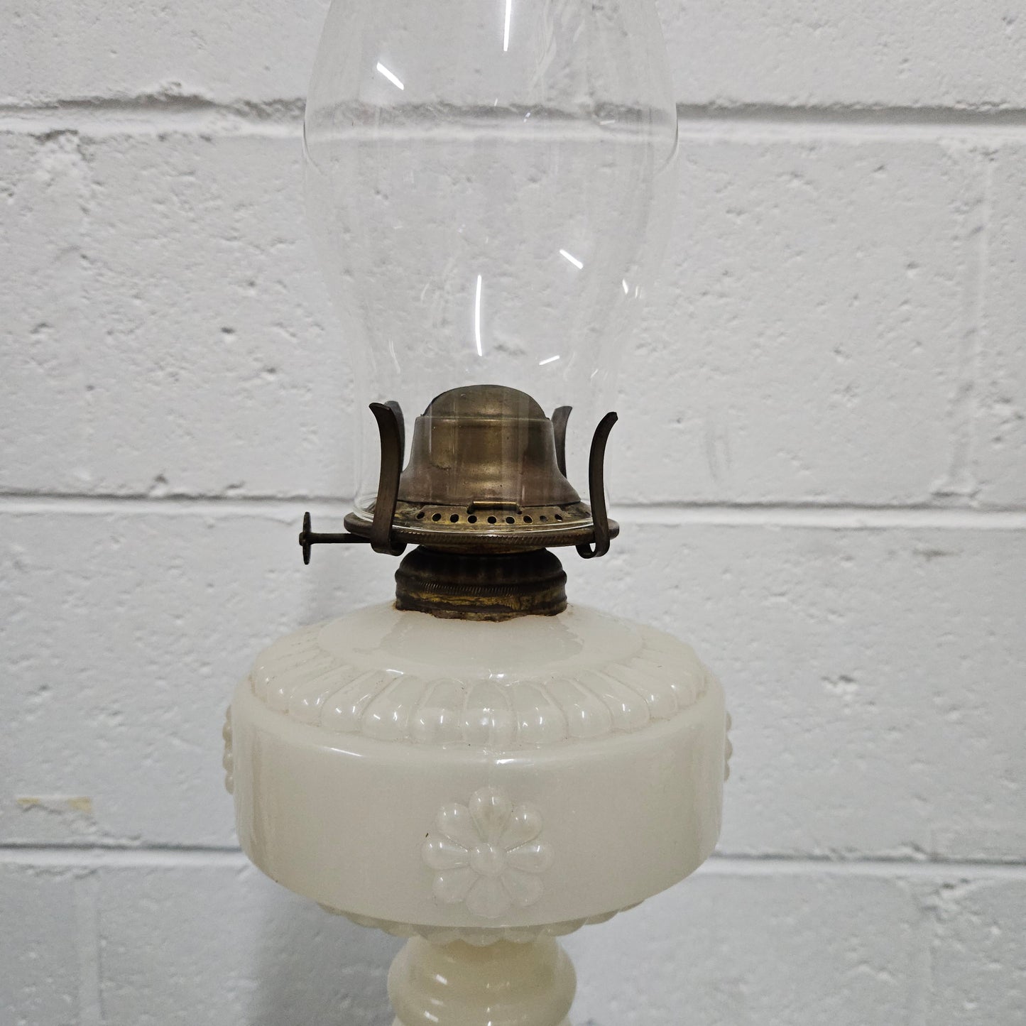 Antique Milk Glass Kero Lamp