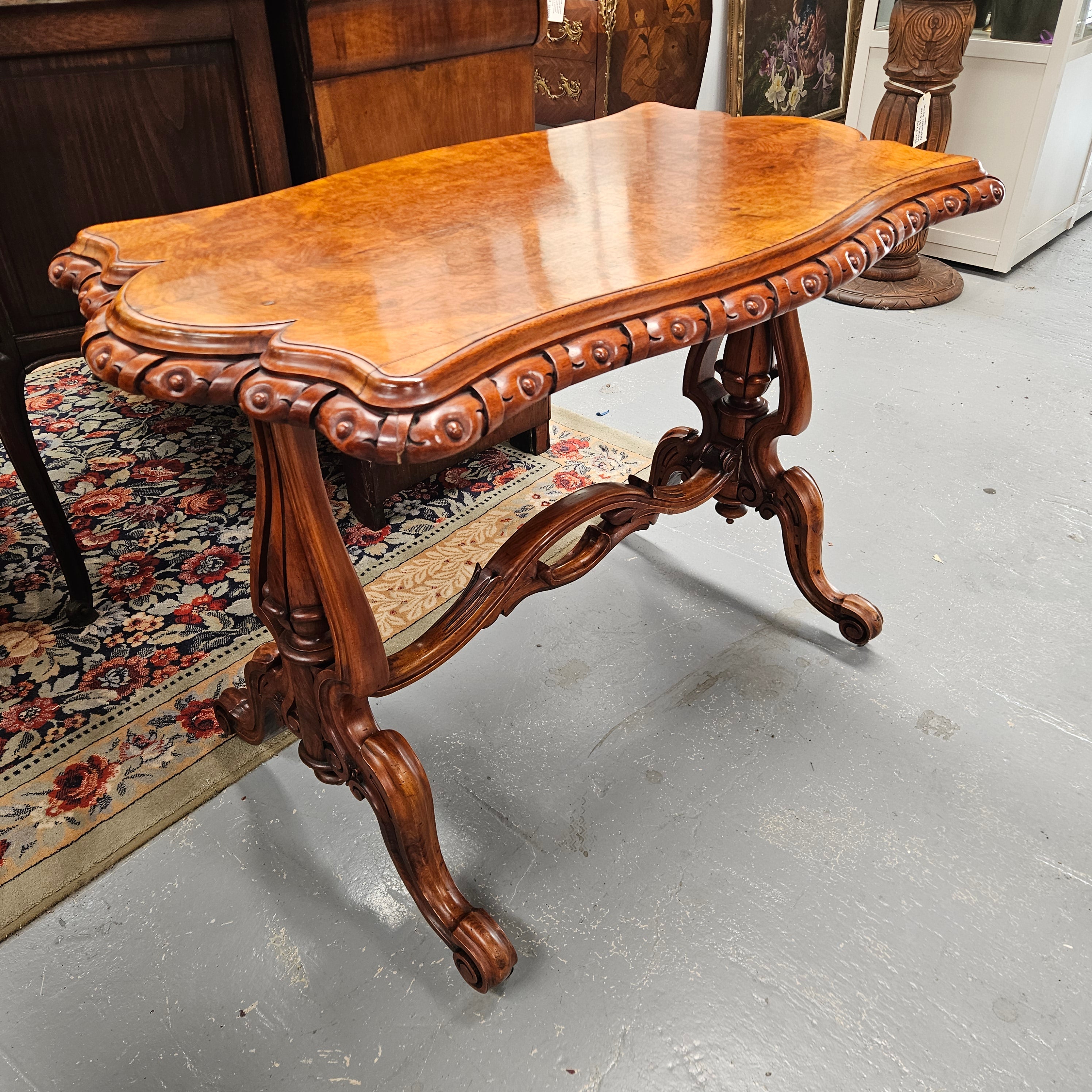 Stunning Victorian Figured Walnut Occasional/Side Table Circ 1860's | Antique & Vintage | Moonee Ponds Antiques | Australia Wide Delivery