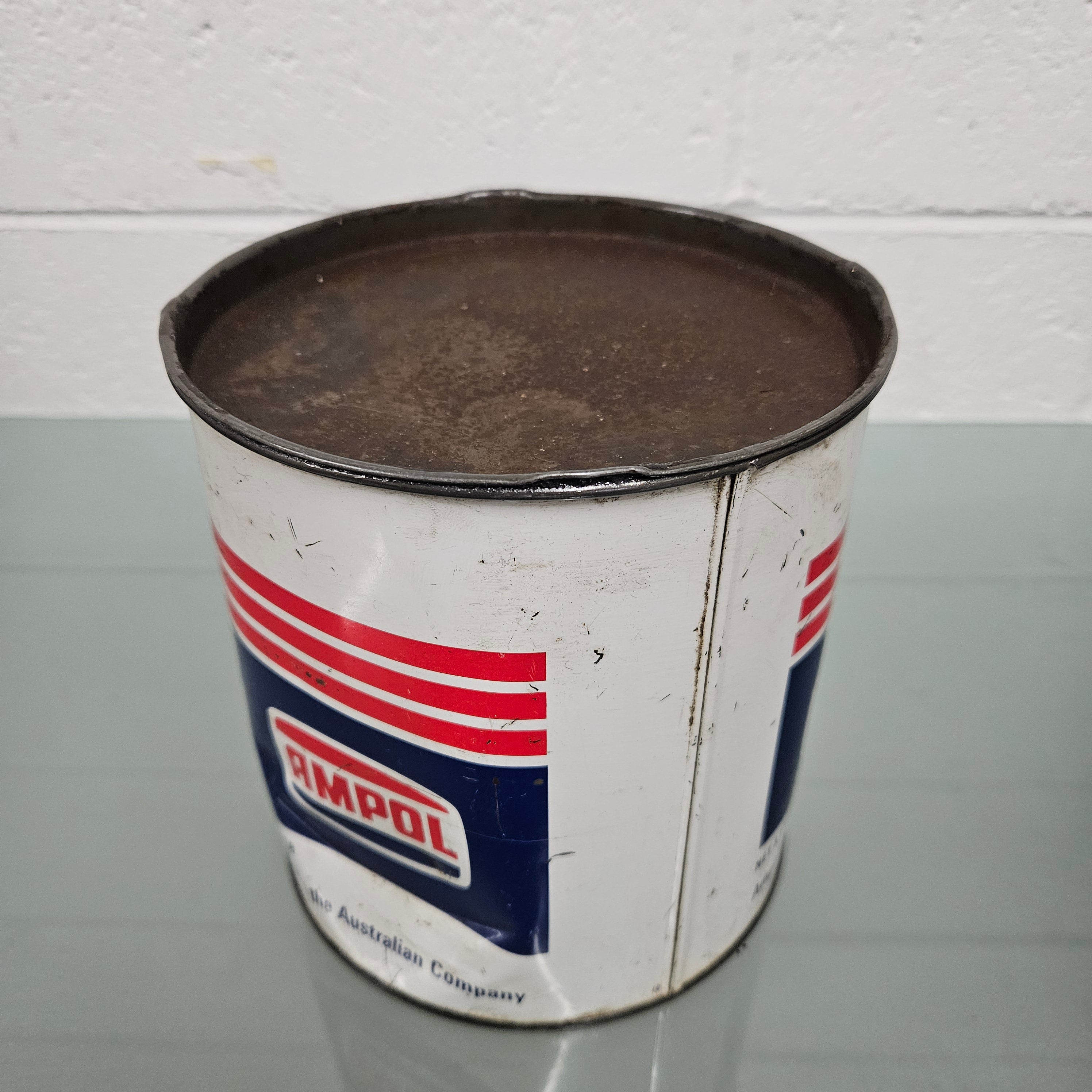 Early Vintage Ampol 5lb Grease Tin | Antique & Vintage | Moonee Ponds Antiques | Australia Wide Delivery