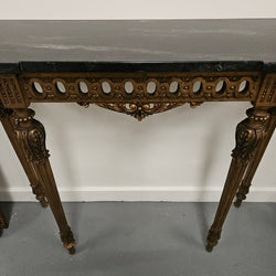 French Louis 16th Style Gilt & Black Marble Top Console Table | Antique & Vintage | Moonee Ponds Antiques | Australia Wide Delivery