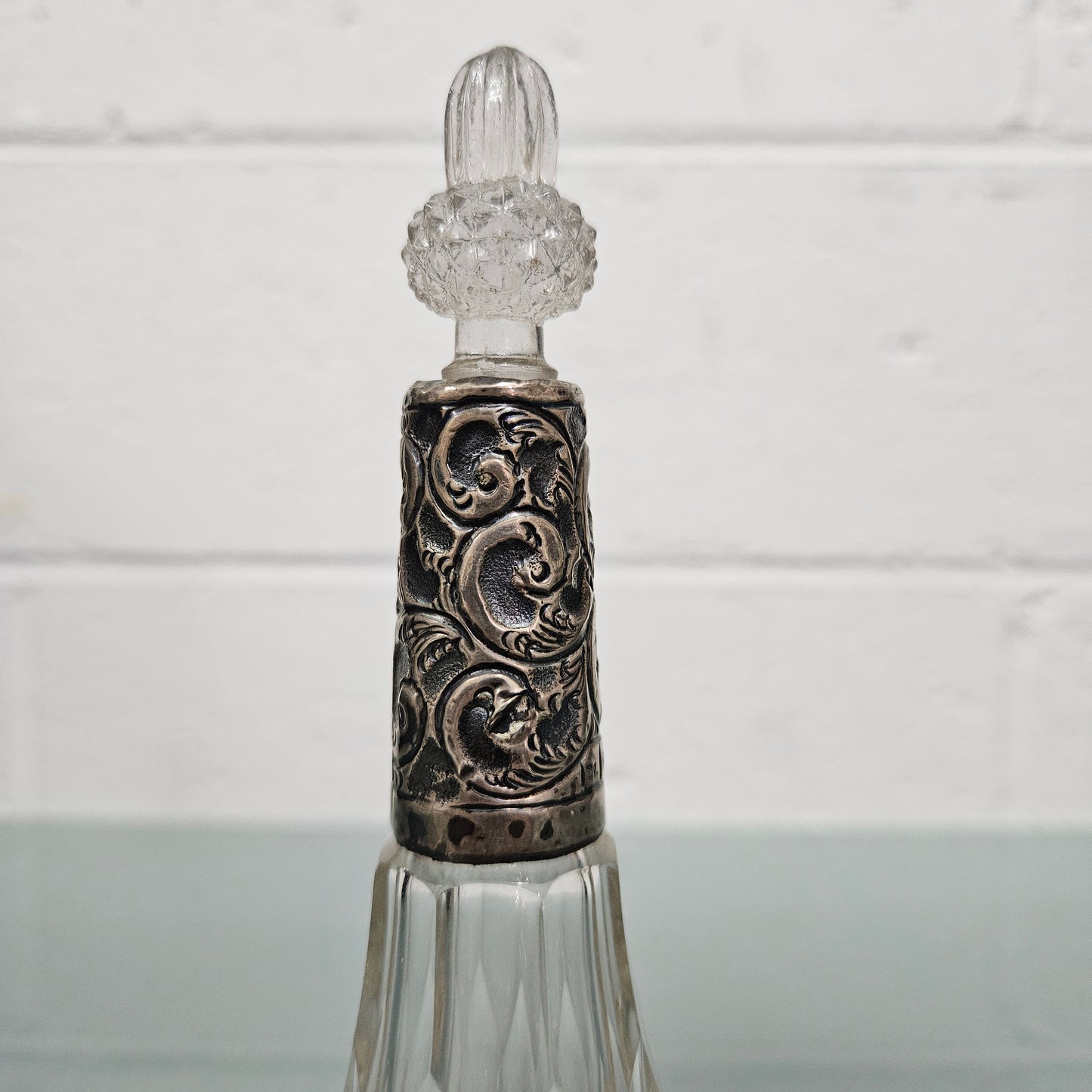 Edwardian Silver Collared Perfume Bottle
