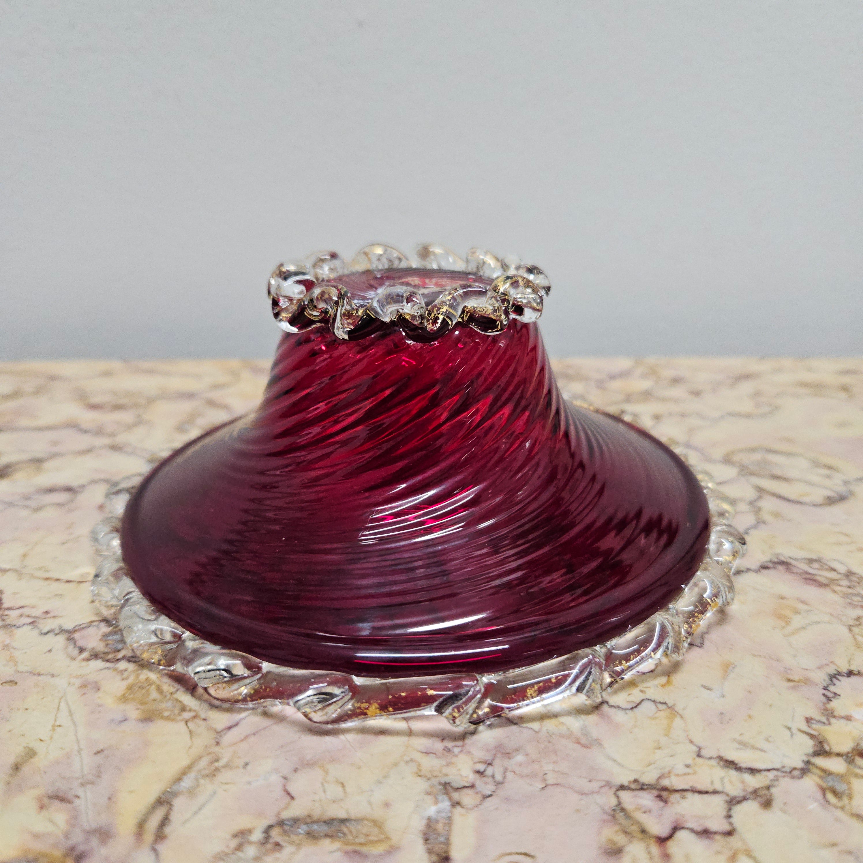 Venetian Ruby & Aventurine Glass Bowl | Antique & Vintage | Moonee Ponds Antiques | Australia Wide Delivery