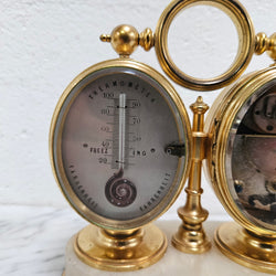 Late 19th Century Twin Oval Clock & Barometer by Antoine Redier Fully Serviced | Antique & Vintage | Moonee Ponds Antiques | Australia Wide