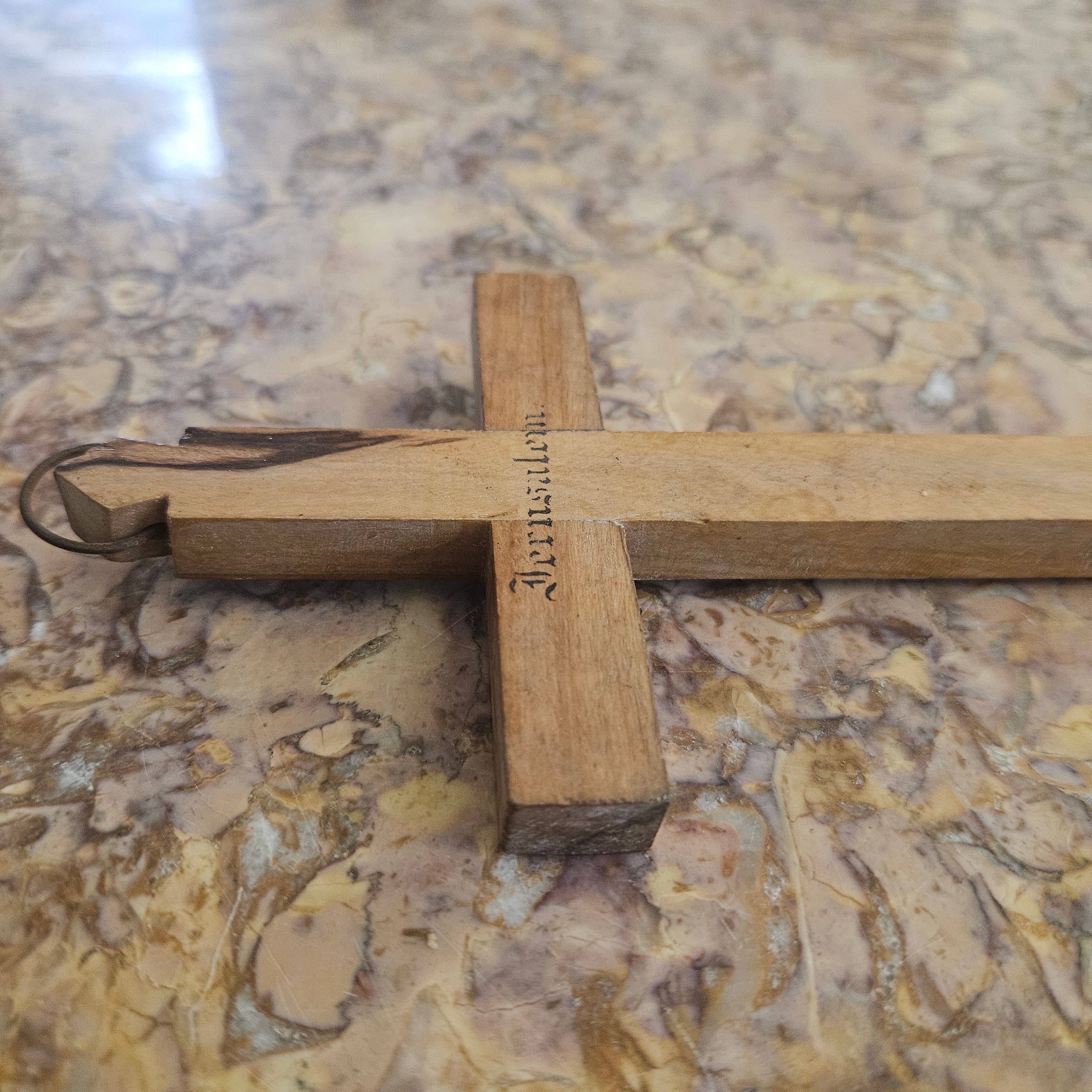 Vintage Wooden & Mother Of Pearl Crucifix "Jerusalem" | Antique & Vintage | Moonee Ponds Antiques | Australia Wide