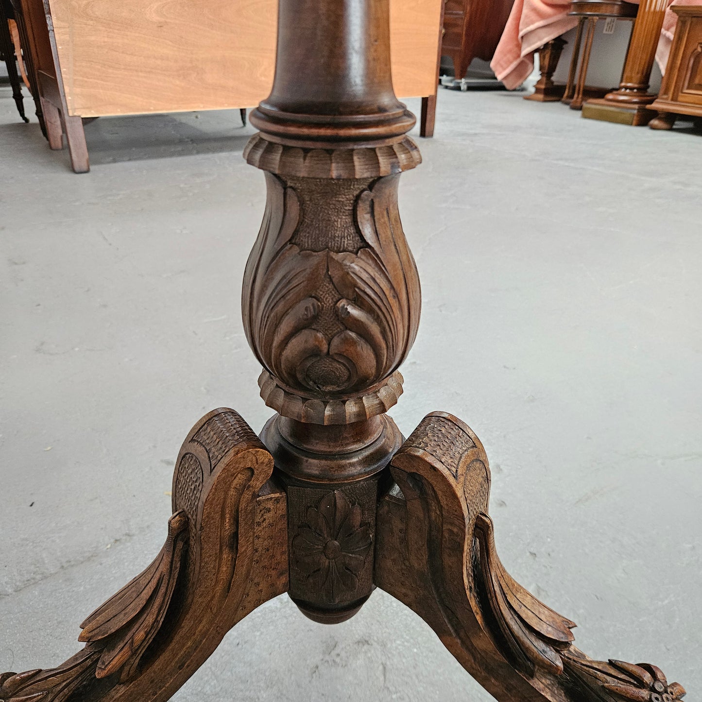 Antique Victorian Inlaid Tilt Top Occasional Table