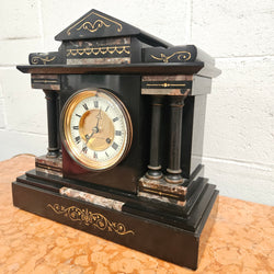 Stunning Kilpatrick & Co Mantle Clock Inlaid Marble/Slate Case | Antique & Vintage | Moonee Ponds Antiques | Australia Wide Delivery