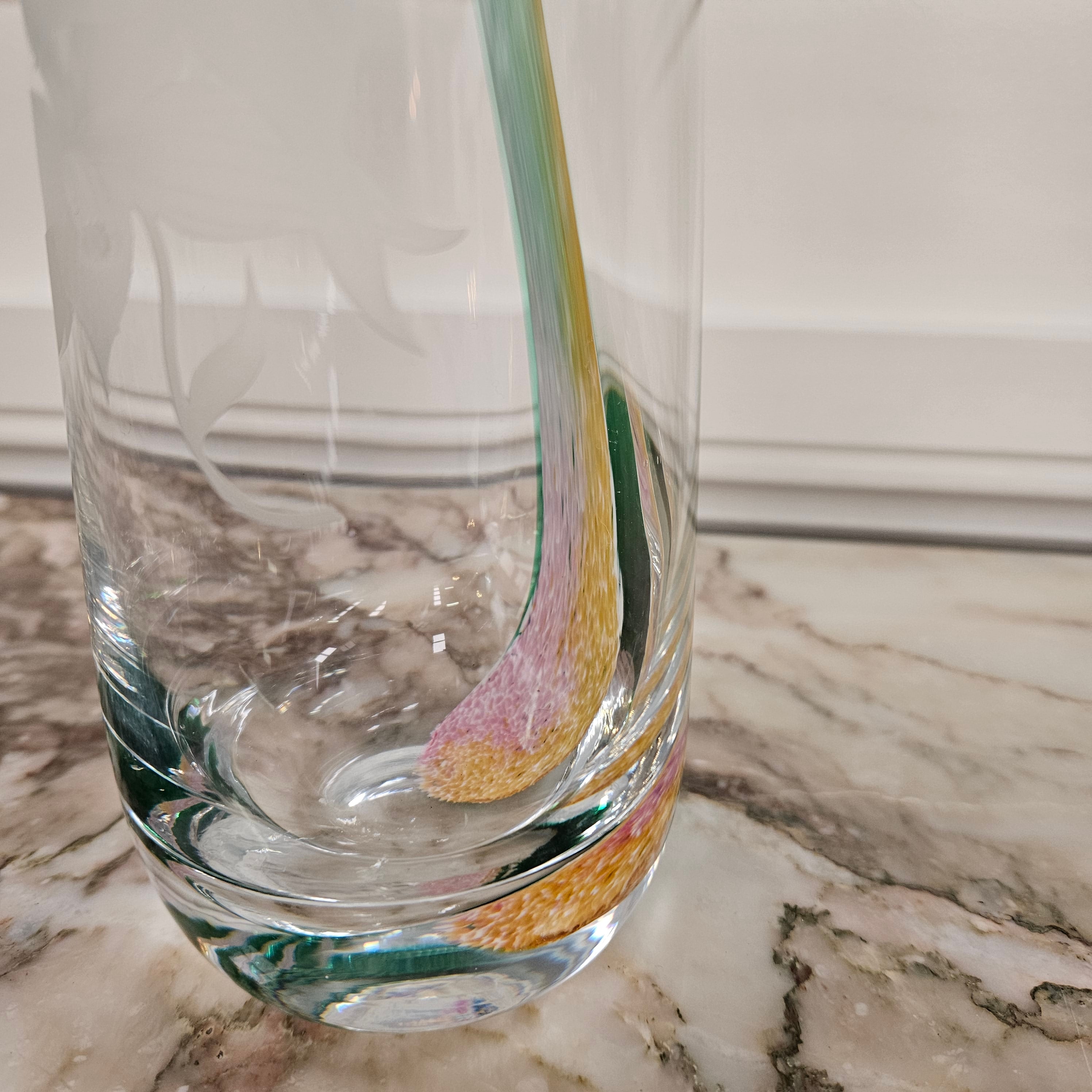 Beautiful Floral Glass Vase | Antique & Vintage | Moonee Ponds Antiques | Australia Wide Delivery