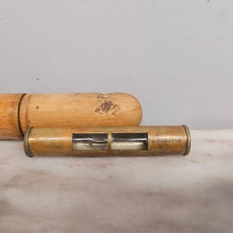 Vintage Brass Level In Treen Cover