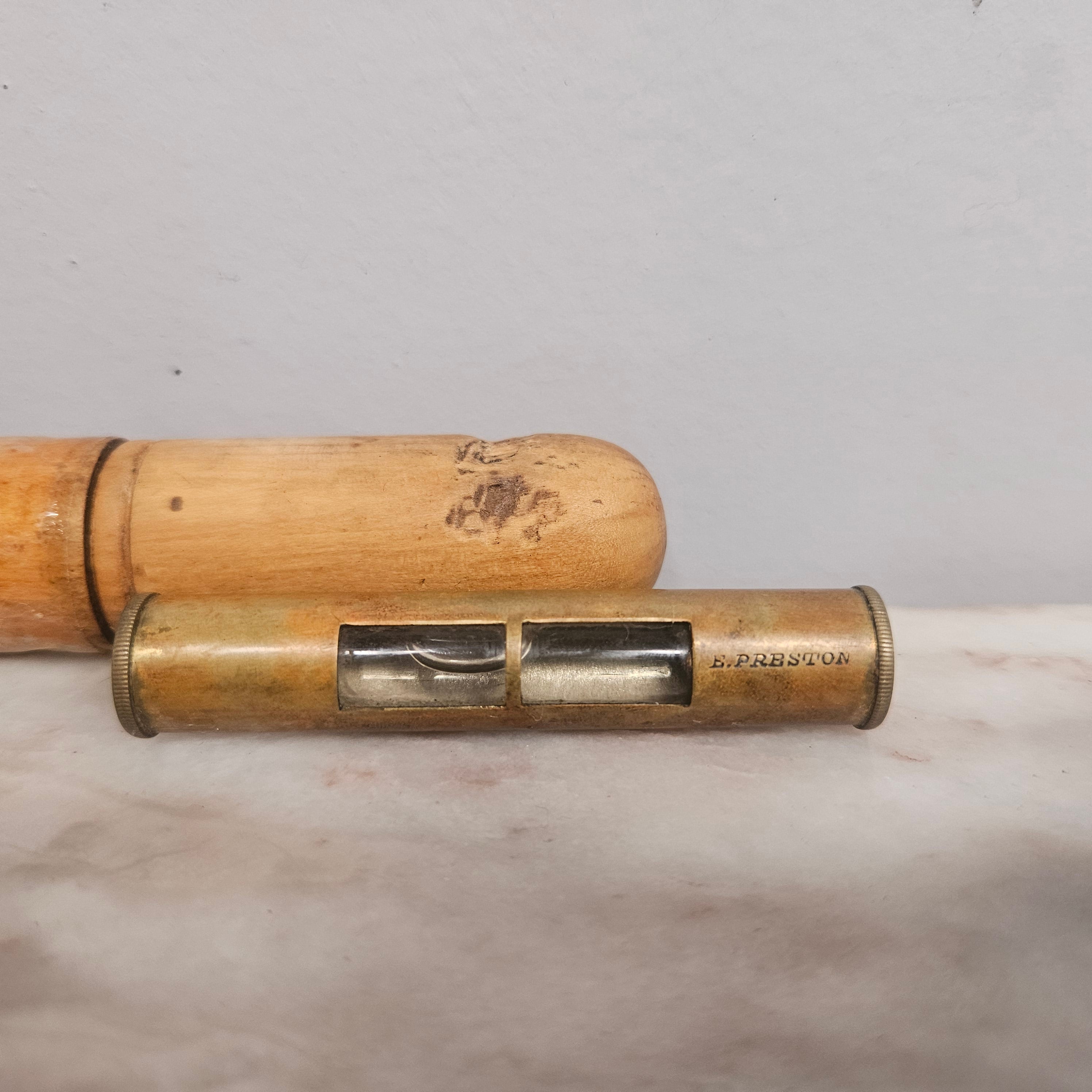 Vintage Brass Level In Treen Cover | Antique & Vintage | Moonee Ponds Antiques | Australia Wide Delivery