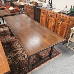 Dark Oak French Pedestal Base Dining Table