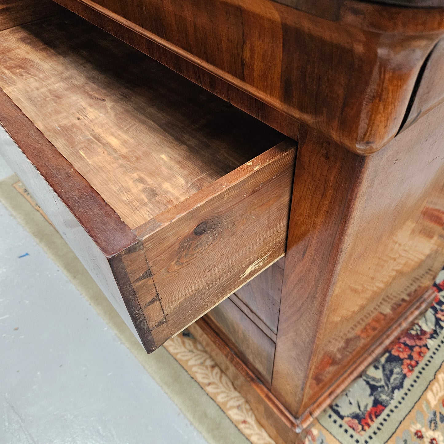 19th Century Louis Phillipe Chest  of Figured Walnut and Marble Top