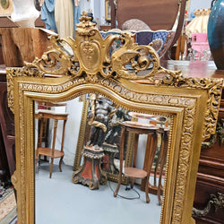 Napoleon III Style French Gilt & Floral Decorated Bevelled Mirror | Antique & Vintage | Moonee Ponds Antiques | Australia Wide Delivery