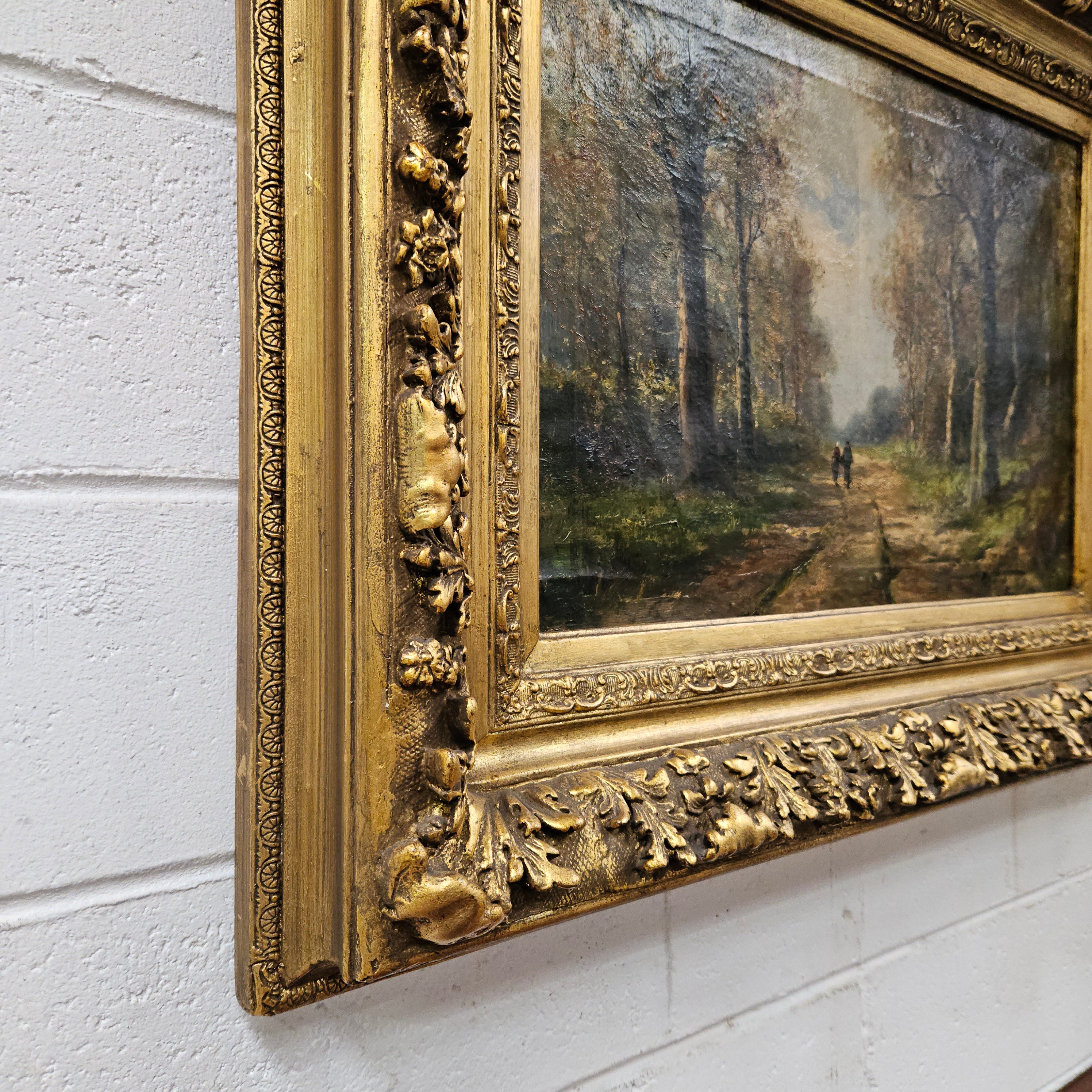 Oil on Canvas Forest Landscape in Ornate Gilt Frame | Antique & Vintage | Moonee Ponds Antiques | Australia Wide Delivery