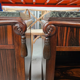 Elegant Pair of French Art Deco Marble Top Bedsides