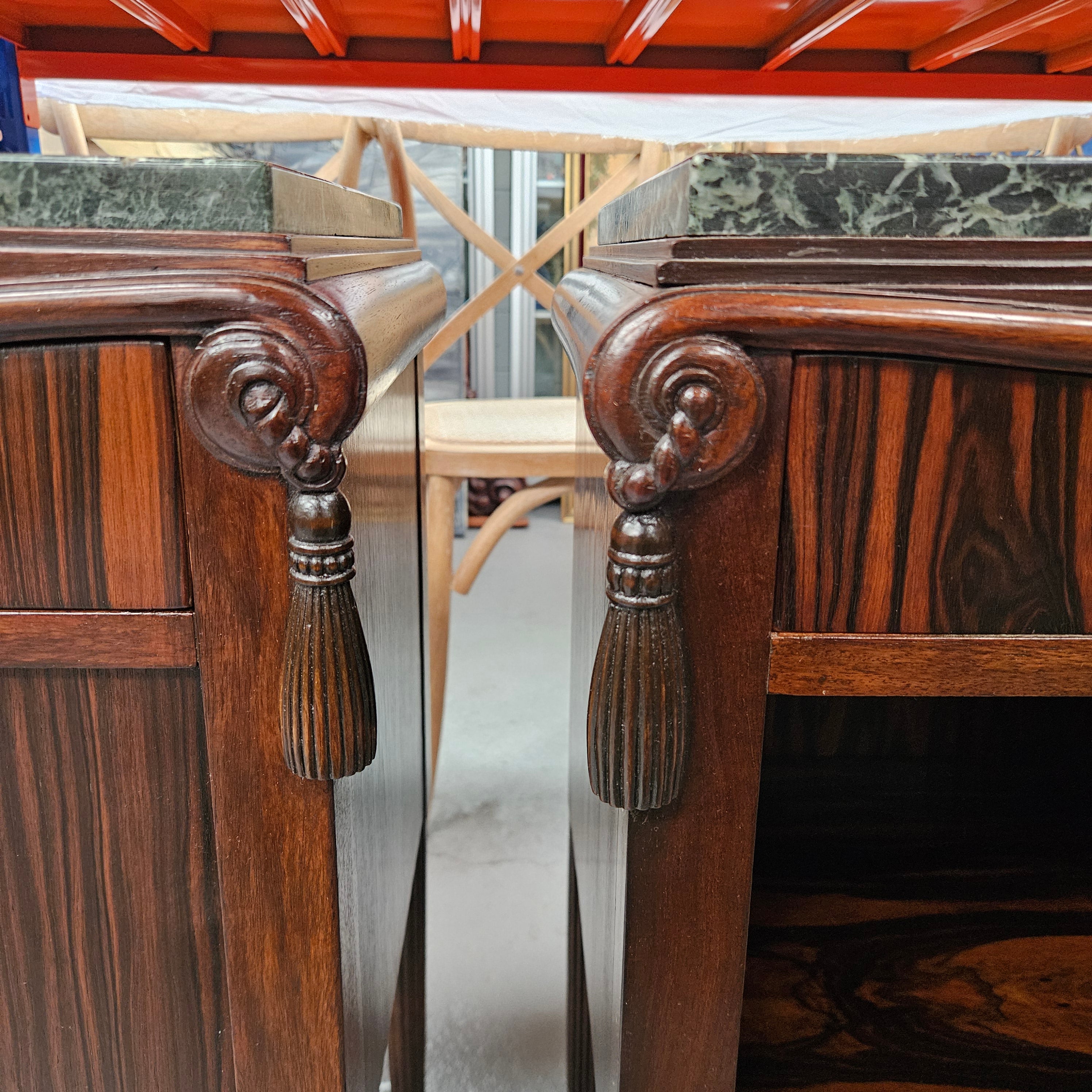 Elegant Pair of French Art Deco Marble Top Bedsides | Antique & Vintage | Moonee Ponds Antiques | Australia Wide Delivery