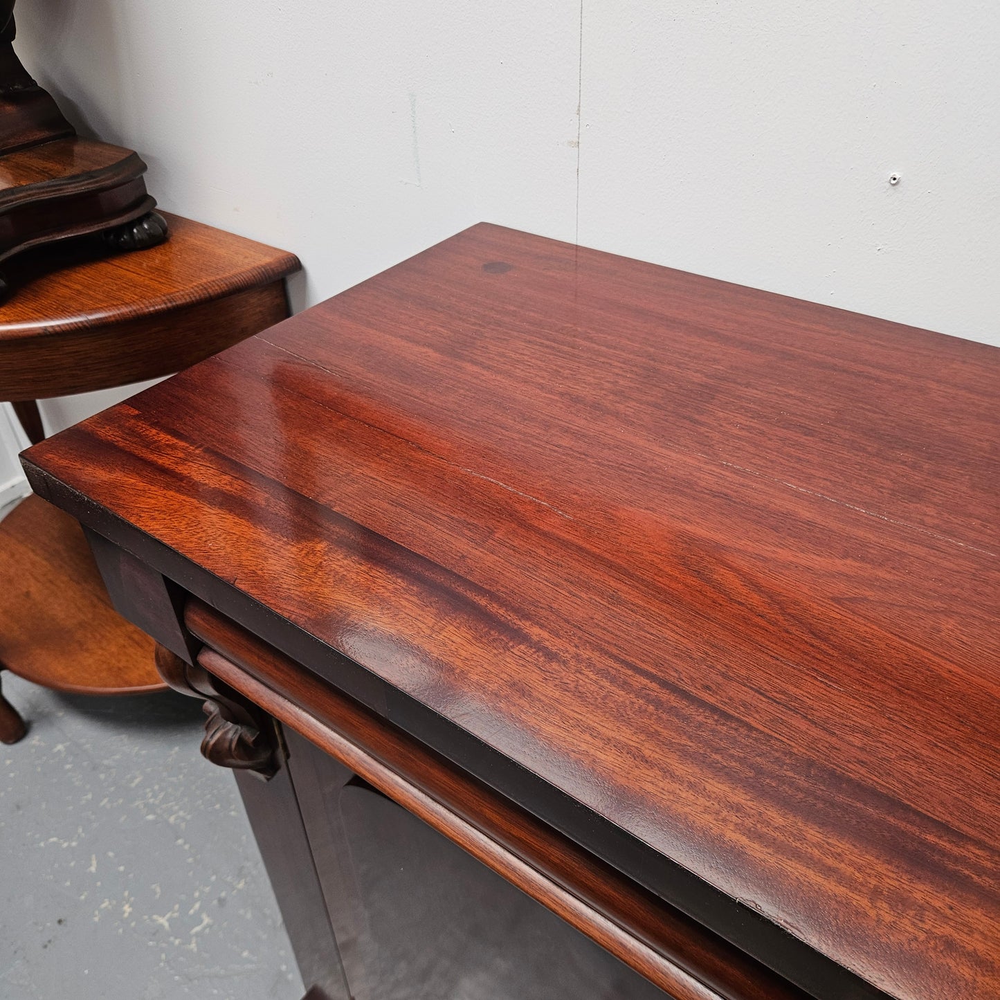 Solid Mahogany Two Door Cabinet With Drawer