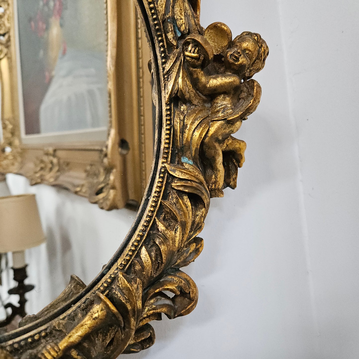 Decorative Gold Gilt Cherub Mirror