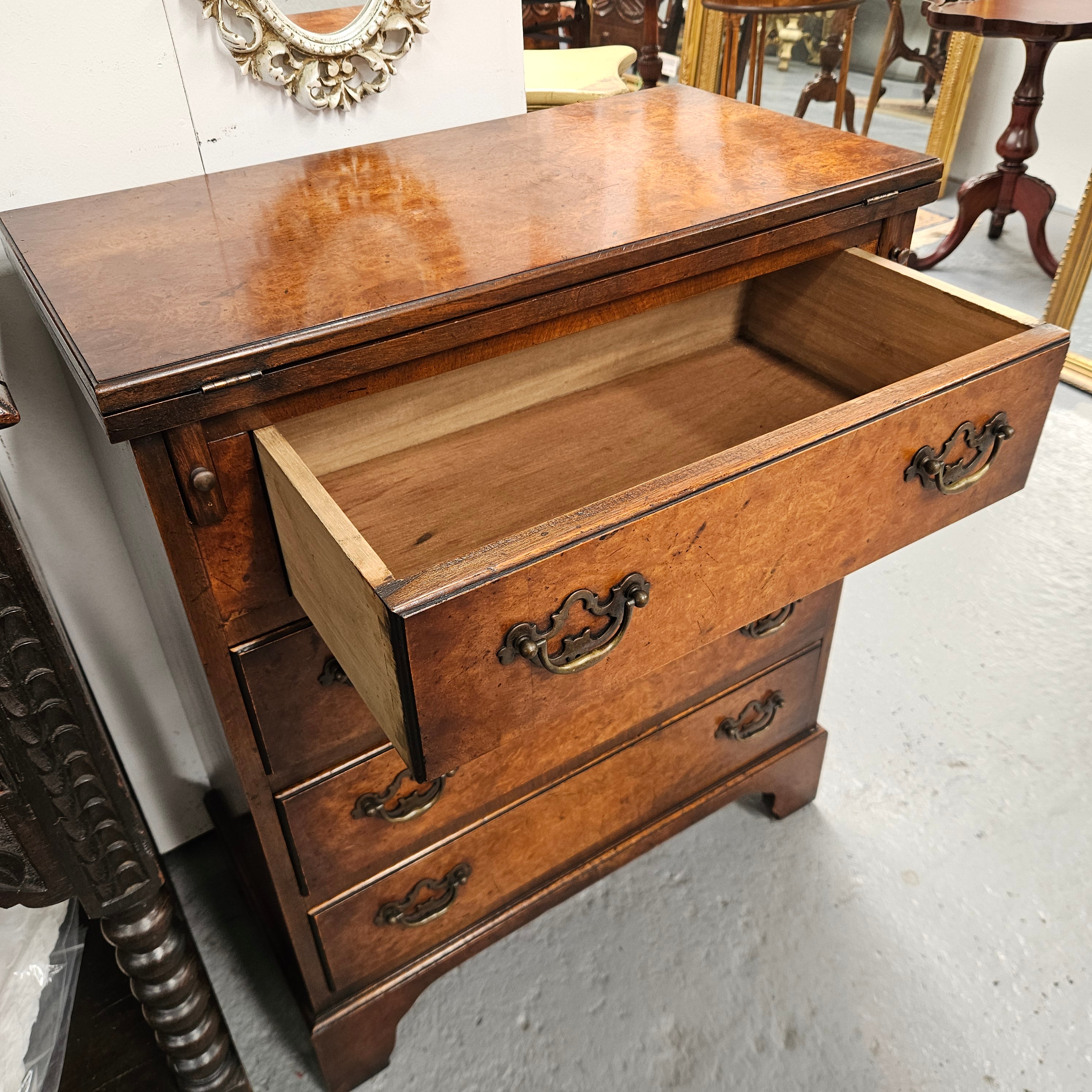 Georgian Style Chest of Drawers With Four Drawers & Flip Top Desk | Antique & Vintage | Moonee Ponds Antiques | Australia Wide Delivery