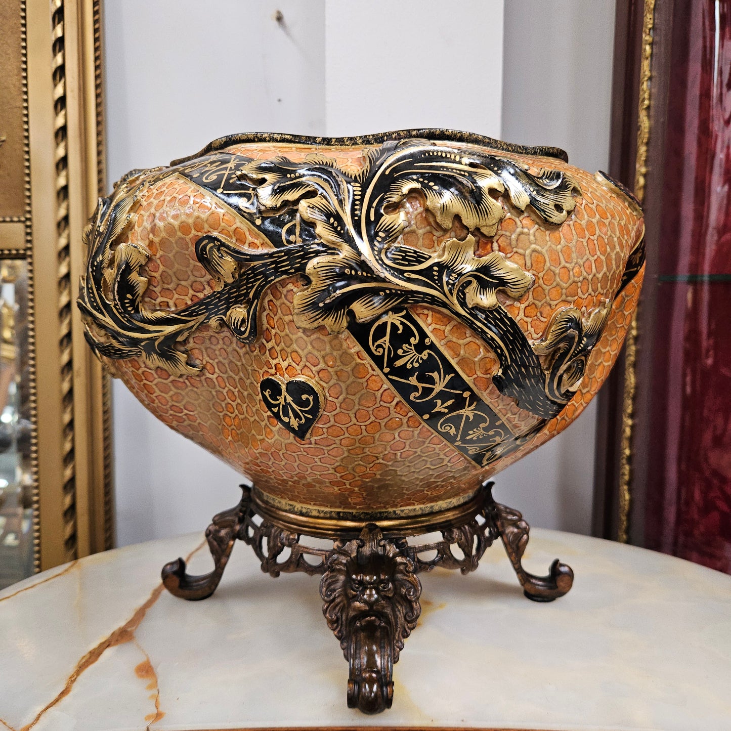 Meiji Period Satsuma Hand Painted Jardinière